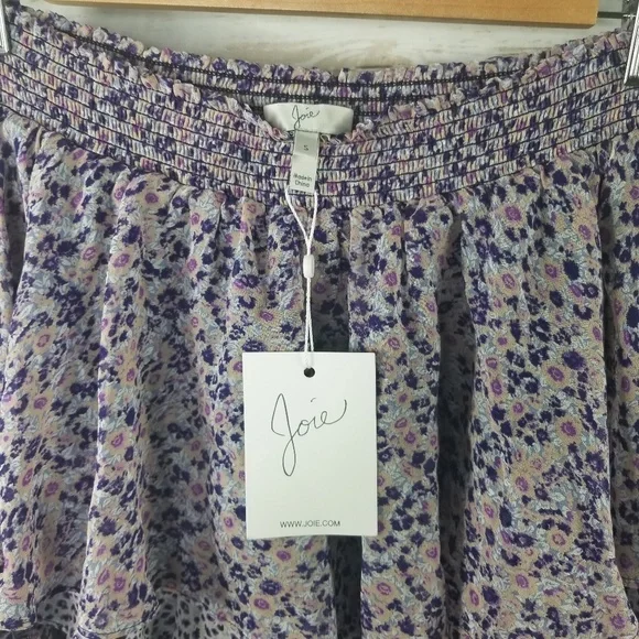 Joie Tiarella purple floral silk mini skirt - Picture 8 of 8